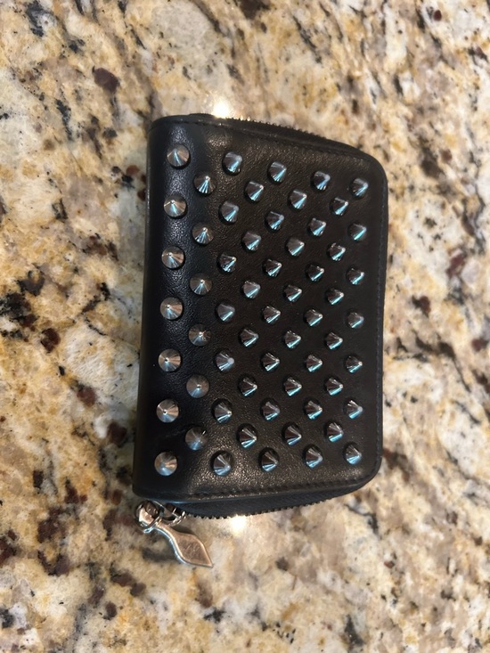 Christian Louboutin Other - Christian Louboutin Wallet Studs Black Leather Zip EUC with coa